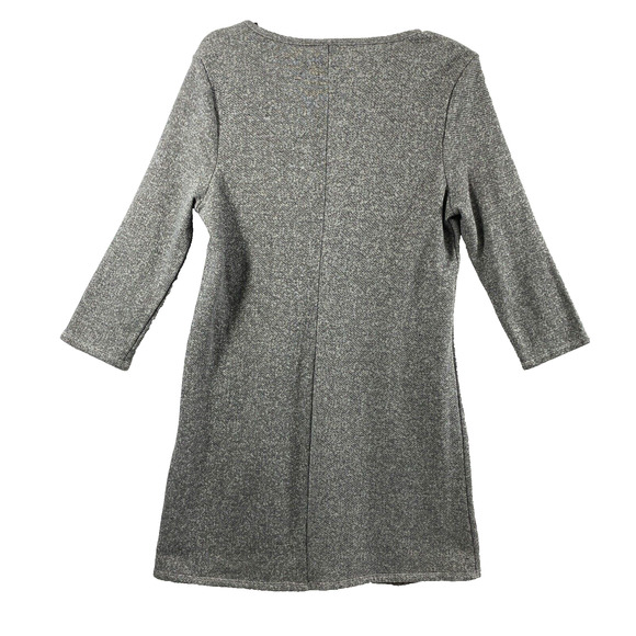 Justfab Dress Womens Large Gray Lace‎ Up Long Sleeve Pockets Aline Jersey Knit - Picture 2 of 10